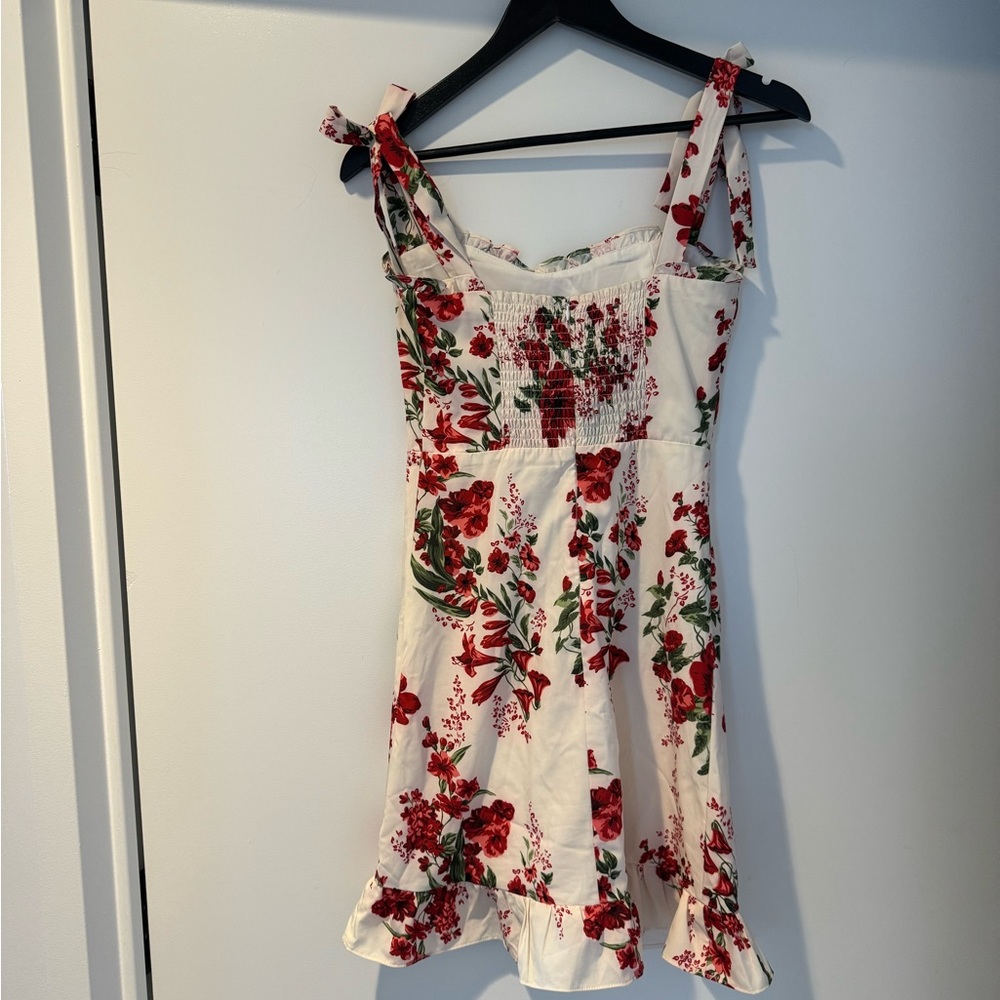 Floral Ruffle Hem Mini Dress - Picture 4 of 6